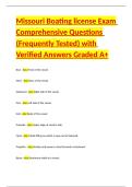 Missouri Boating license Exam Comprehensive Questions &lpar;Frequently Tested&rpar; with Verified Answers Graded A&plus;