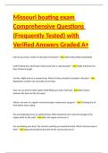 Missouri boating exam Comprehensive Questions &lpar;Frequently Tested&rpar; with Verified Answers Graded A&plus;