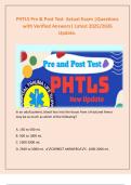 PHTLS Pre & Post Test  Actual Exam &vert;Questions with Verified Answers&vert; Latest 2025&sol;2026 Update&period;