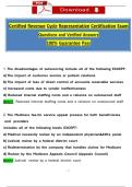 Certified Revenue Cycle Representative Certification Exam Questions and Verified Answers 100&percnt; Guarantee Pass