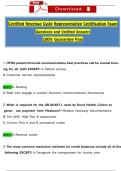 Certified Revenue Cycle Representative Certification Exam Questions and Verified Answers 100&percnt; Guarantee Pass