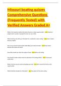 Missouri boating quizzes Comprehensive Questions &lpar;Frequently Tested&rpar; with Verified Answers Graded A&plus;