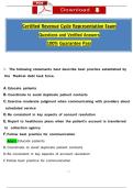 Certified Revenue Cycle Representative Exam Questions and Verified Answers 100&percnt; Guarantee Pass