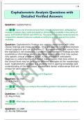 Cephalometric Analysis Questions with  Detailed Verified Answers