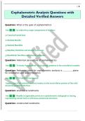 Cephalometric Analysis Questions with  Detailed Verified Answers