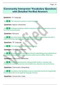 Community Interpreter Vocabulary Questions  with Detailed Verified Answers 