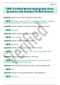 CRA&colon; Certified Retinal Angiography Exam  Questions with Detailed Verified Answers