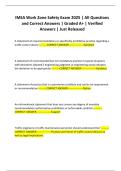 IMSA Work Zone Safety Exam 2025 &vert; All Questions and Correct Answers &vert; Graded A&plus; &vert; Verified Answers &vert; Just Released