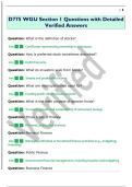 D775 WGU Section 1 Questions with Detailed  Verified Answers