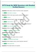 D775 Study Set NEW Questions with Detailed  Verified Answers 