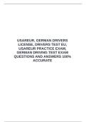  USAREUR&comma; GERMAN DRIVERS LICENSE&comma; DRIVERS TEST EU&comma; USAREUR PRACTICE EXAM&comma; GERMAN DRIVING TEST EXAM QUESTIONS AND ANSWERS 100&percnt; ACCURATE &emsp;