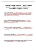 IMSA Traffic Signal Technician 1 Exam &vert; Complete Questions and Correct Answers &vert; Graded A&plus; &vert; Verified Answers &vert; Just Released