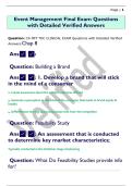 Event Management Final Exam Questions  with Detailed Verified Answers