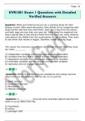 EVR1001 Exam 1 Questions with Detailed  Verified Answers