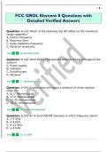 FCC GROL Element 8 Questions with  Detailed Verified Answers 