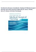 Test Bank for Brunner & Suddarth's Textbook of Medical-Surgical Nursing 15th&comma; North American Edition by Dr&period; Janice L Hinkle&comma; Kerry H&period; Cheever & Kristen Overbaugh &comma; Complete Answers with Rationales &vert;ISBN&colon; 9781975161033&vert; Chapter 1-68 &comma; Guide A&plus;