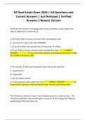 NY Real Estate Exam 2025 &vert; All Questions and Correct Answers &vert; Just Released &vert; Verified Answers &vert; Newest Version