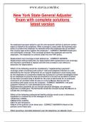 New York State General Adjuster Exam with complete solutions latest version&period;