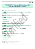 FRHD 3070 Midterm 2 Questions with  Detailed Verified Answers
