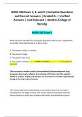 NURS 166 Exam 1&comma; 2&comma; and 3 &vert; Complete Questions and Correct Answers &vert; Graded A&plus; &vert; Verified Answers &vert; Just Released &vert; Hondros College of Nursing