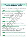Google Search Ads Certification Questions  with Detailed Verified Answers