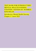 Test Bank &ndash; Introductory Mental Health Nursing&comma; Chapter 5 by Womble & Kincheloe