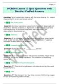 HCR240 Lesson 10 Quiz Questions with  Detailed Verified Answers 
