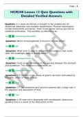 HCR240 Lesson 13 Quiz Questions with  Detailed Verified Answers 