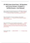 CFI CBCA Exam Actual Exam &vert; All Questions and Correct Answers &vert; Graded A&plus; &vert; Verified Answers &vert; Just Released