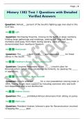 History 1302 Test 1 Questions with Detailed  Verified Answers 