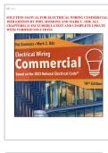 SOLUTIONS MANUAL FOR ELECTRICAL WIRING COMMERCIAL  18TH EDITION BY PHIL SIMMONS AND MARK C&period; ODE ALL  CHAPTERS1-21 INCLUDED&vert;&vert; LATEST AND COMPLETE UPDATE  WITH VERIFIED SOLUTIONS 