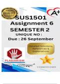 SUS1501 Assignment 6 &lpar;COMPLETE ANSWERS&rpar; Semester 2 2025 - DUE 26 September 2025