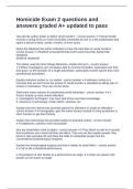 Homicide Exam 2 questions and answers graded A&plus; updated to pass
