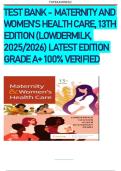 Test Bank - Maternity and Women&rsquo;s Health Care&comma; 13th Edition &lpar;Lowdermilk&comma; 2025&rpar; Latest Edition
