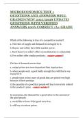 MICROECONOMICS TEST 1 QUESTIONS AND ANSWERS WELL GRADED &lpar;NEW 2025&sol;2026 UPDATE&rpar; QUESTIONS WITH VERIFIED ANSWERS 100&percnt; CORRECT &sol;A&plus; GRADE