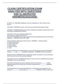 Package deal for CLEAN CERTIFICATION CLEAN CERTIFICATION PRACTICE TEST QUESTIONS WITH CORRECT ANSWERS&lpar;2025&sol;2026&rpar;