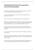 Residential Electrical Test questions well answered graded