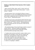 Medsurge Adult Health II final Questions With Complete Solutions