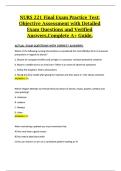 NURS 221 Final Exam Practice Test&colon; Objective Assessment with Detailed Exam Questions and Verified Answers&comma;Complete A&plus; Guide&period;