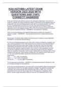 KSA ASTHMA LATEST EXAM  VERSION 2025-2026 WITH  QUESTIONS AND &lpar;100&percnt;  CORRECT&rpar; ANSWERS 