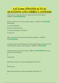 AAT Exam UPDATED ACTUAL  QUESTIONS AND CORRECT ANSWERS