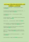 AAT Exam UPDATED QUESTIONS AND  CORRECT ANSWERS