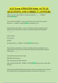 AAT Exam UPDATED Study ACTUAL  QUESTIONS AND CORRECT ANSWERS