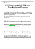 HESI Pharmacology V1 2025 &vert; Actual Exam Questions With Answers