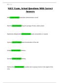 NACC Exam&comma; Actual Questions With Correct Answers