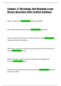 Chapter 3- Physiology And Histology Exam Review Questions With Verified Solutions