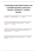 C-39 Roofing Trade Online Practice Test &vert; Complete Questions and Correct Answers &vert; Graded A&plus; &vert; Verified Answers