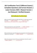 BLS Certification Test &lpar;2 Different Exams&rpar; &vert; Complete Questions and Correct Answers &vert; Latest Versions 2025 &vert; Newest Version &vert; Just Released &vert; Verified Answers