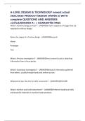 A-LEVEL DESIGN & TECHNOLOGY newest actual 2025&sol;2026 PRODUCT DESIGN &lpar;PAPER 2&rpar; WITH complete QUESTIONS AND ANSWERS verifed&sol;GRADED A&plus; &sol; GUARANTEE PASS