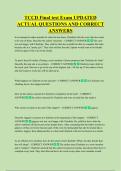 TCCD Final test Exam UPDATED  ACTUAL QUESTIONS AND CORRECT  ANSWERS